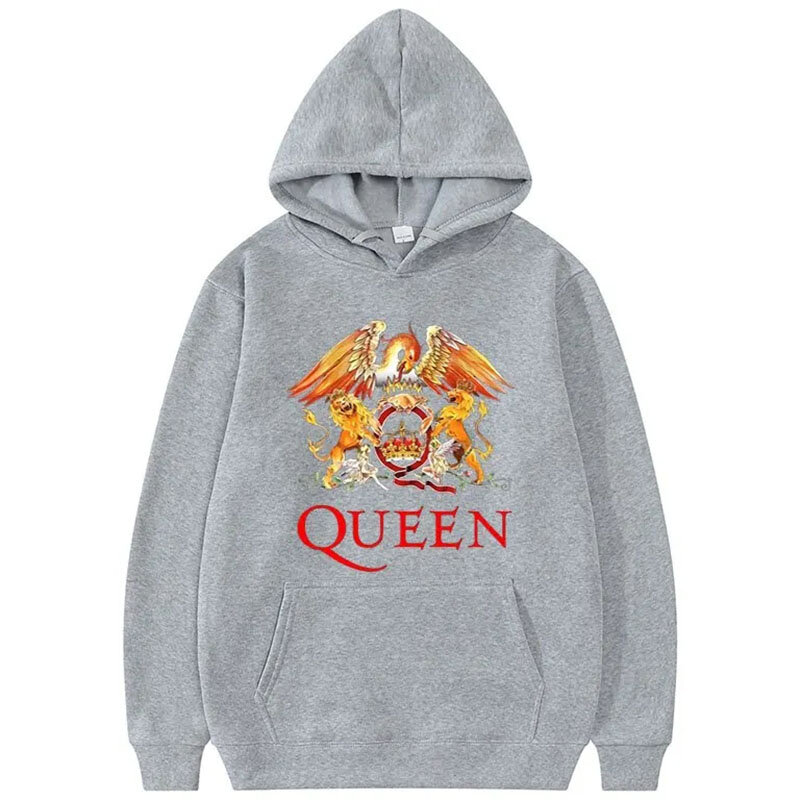 Fashion New Queen Rock Band Men's Hoodie Women's Fashion Simple Long sleeved Pullover Street Trend Hip Hop Large Sweatshirt
