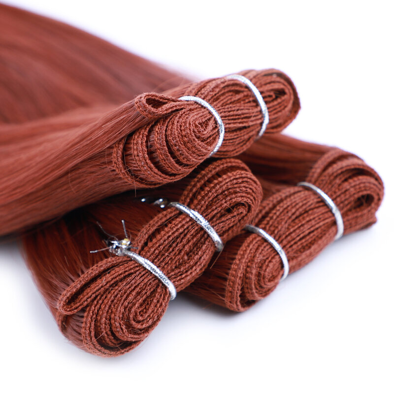 Прямые органические пряди для волос, Оптовая продажа, накладные волосы, гладкая био-волоконная смесь для волос, плетеные оранжевые пупряди для волос