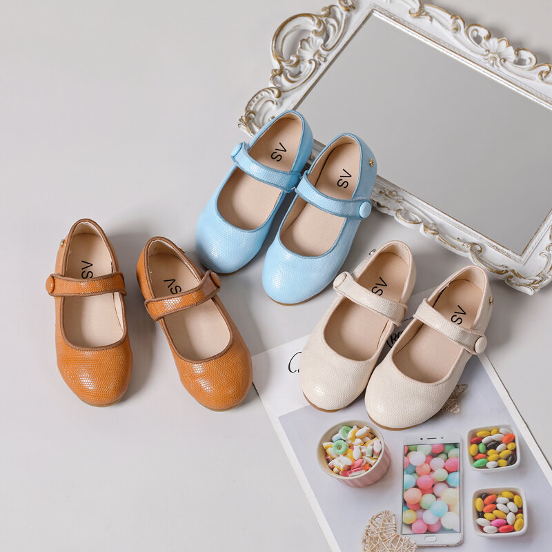 Sapatilhas de couro femininas, sapatos de primeiro andador, sapatos Mary Jane, sapatos de princesa, bebês meninas, crianças, nova moda
