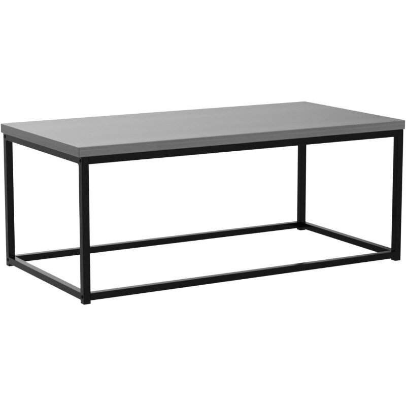 Table basse rectangulaire en bois Mars Top, style industriel moderne, meubles d'accent rustiques, cadre en métal, salon, 44 po