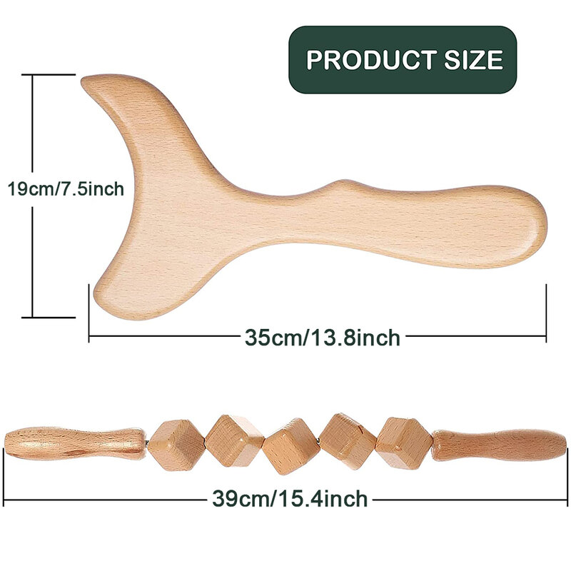 2 Teile/satz Holz Muscle Roller Stick und Lymphdrainage Kelle, Holz Therapie Massager Voller Körper Cellulite, muscle Pain Relief