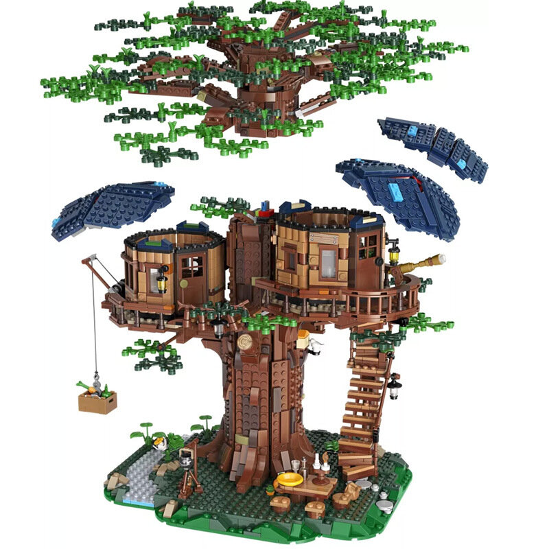 In magazzino 3117 pezzi nuova casa sull'albero il più grande modello di albero Building Blocks idee 21318 mattoni giocattoli educativi fai da te regalo per i bambini