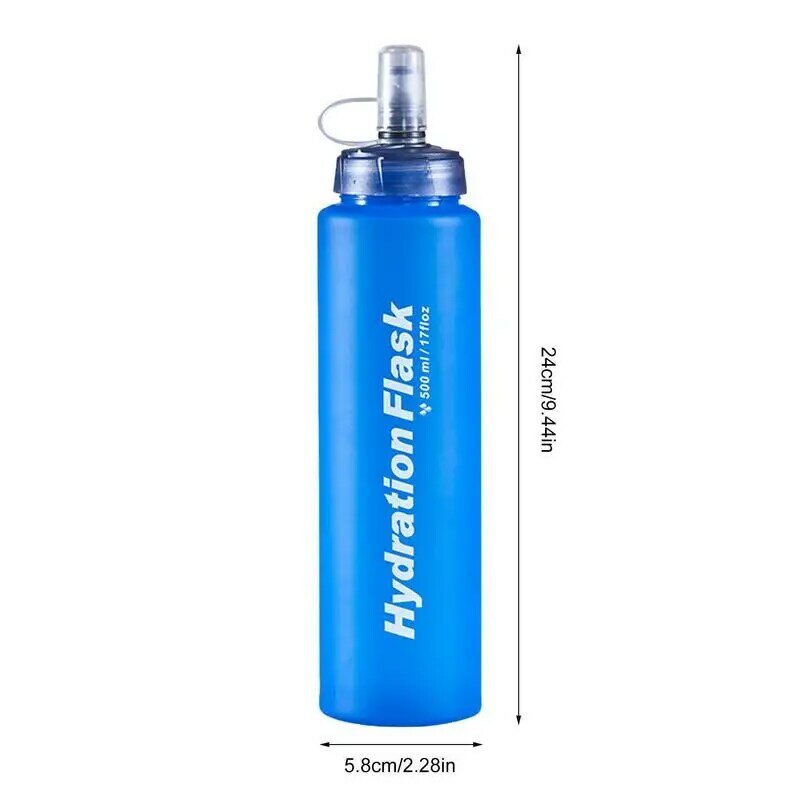 500ml/750ml Collapsible Water Bottle Soft TPU Water Bag Outdoor Sports Running Drinking Bottle Folding Soft Flask Water Bag