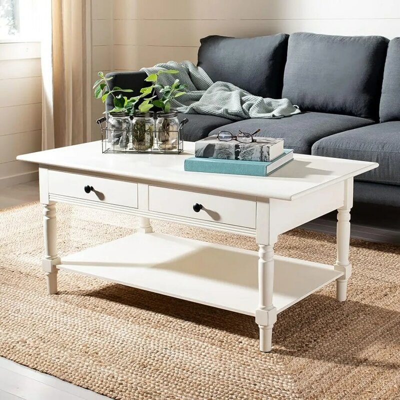 Collection Boris Distressed Cream Coffee Table Coffee Tables for Living Room Chairs Tables Center Salon Furnitures Furniture