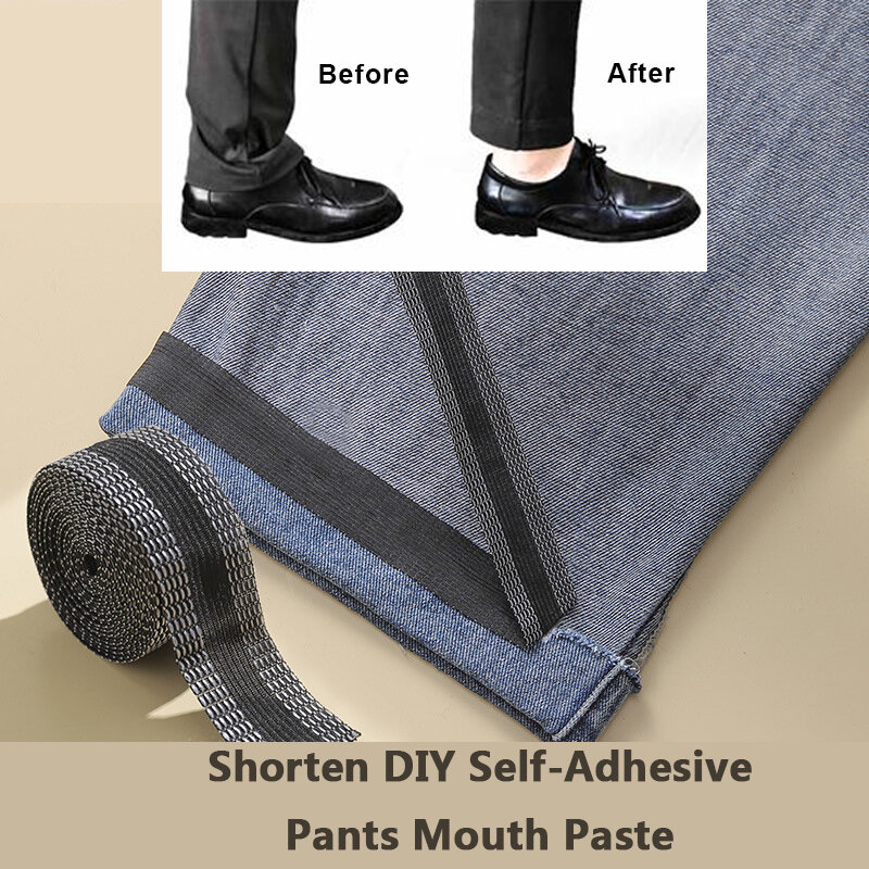 Rápido auto-adesivo calças colar não-corte calças adesivos calças borda encurtar reparação para jean diy tecido de costura de roupas