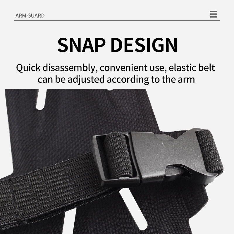 Protège-bras élastique double face noir pour tir à l'arc, protection pour l'avant-bras, protège-poignets, arcs classiques ou à poulies, outil de chasse