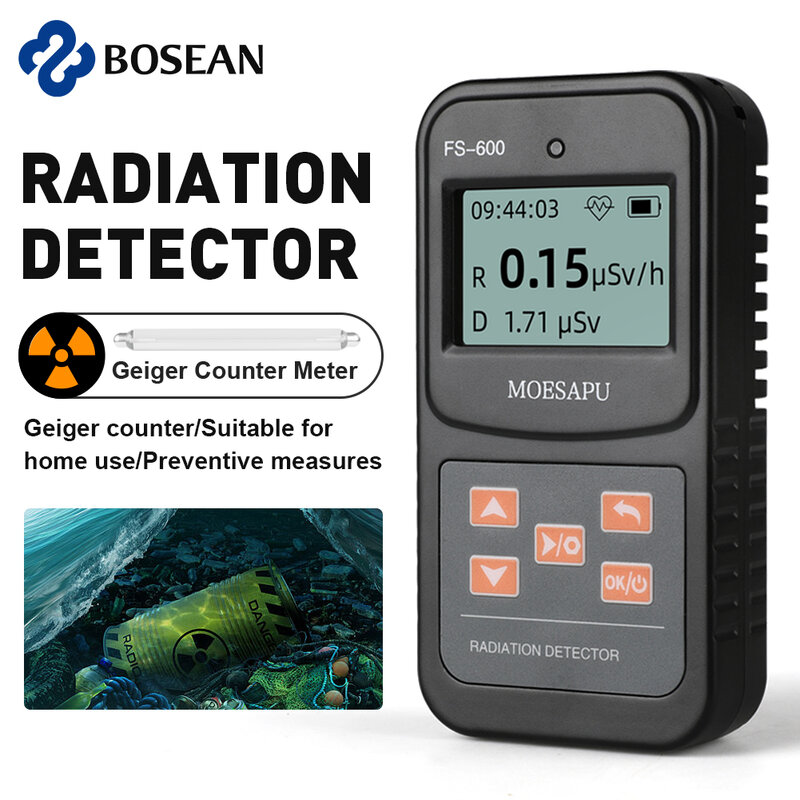Bosean Geiger Counter Nuclear Radiation Detector, Beta Gama, Radioatividade Águas Residuais