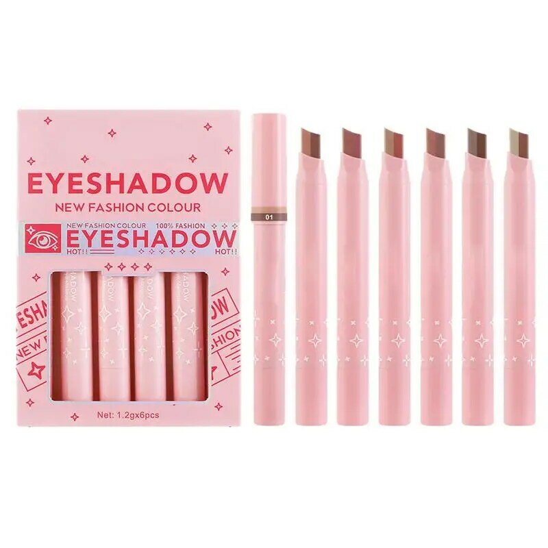 Impermeável Double Color Glitter Eyeshadow Stick, Maquiagem Matte Eye Shadow, Bicolor Shimmer Cosméticos