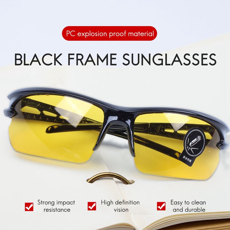 Schwarze gelbe Nachtsicht folie Outdoor-Sonnenbrille