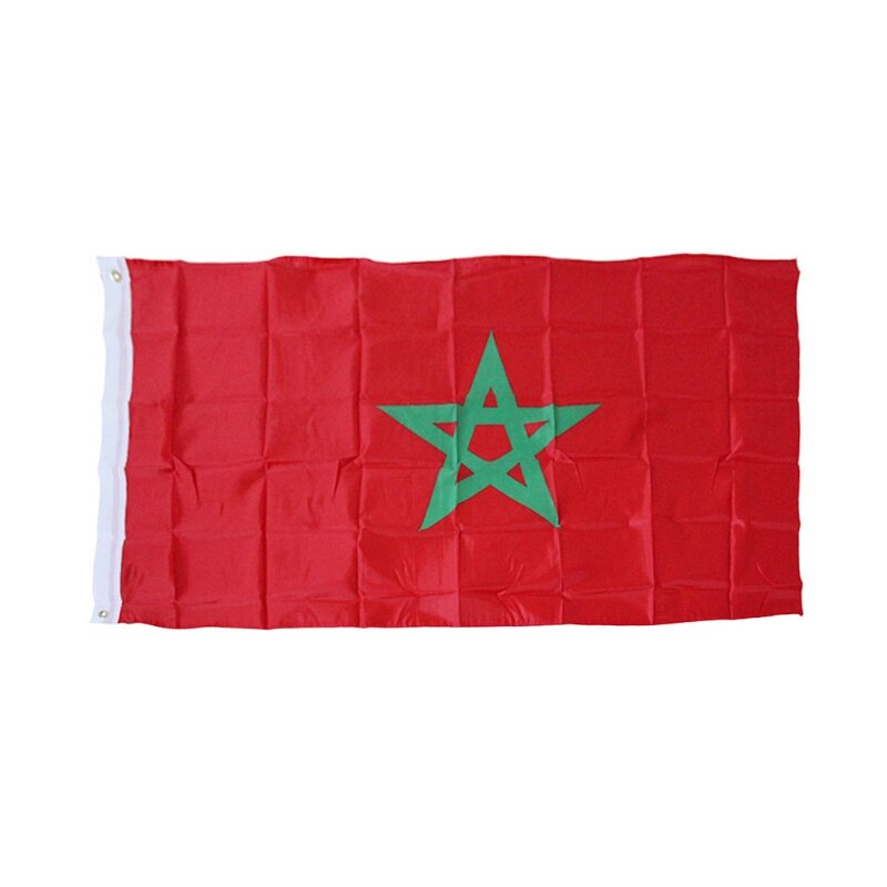 モロッコ国旗ガーデンポリエステルモロッコ国旗パレードスポーツドロップシッピング用国家バナー