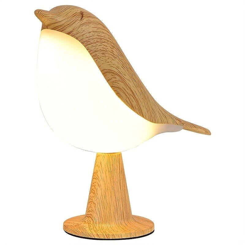 Luz nocturna de Urraca, luz de mesa de pájaro recargable ajustable al tacto, moderna, adecuada para dormitorio, hogar, decoración de patio, 1 ud.