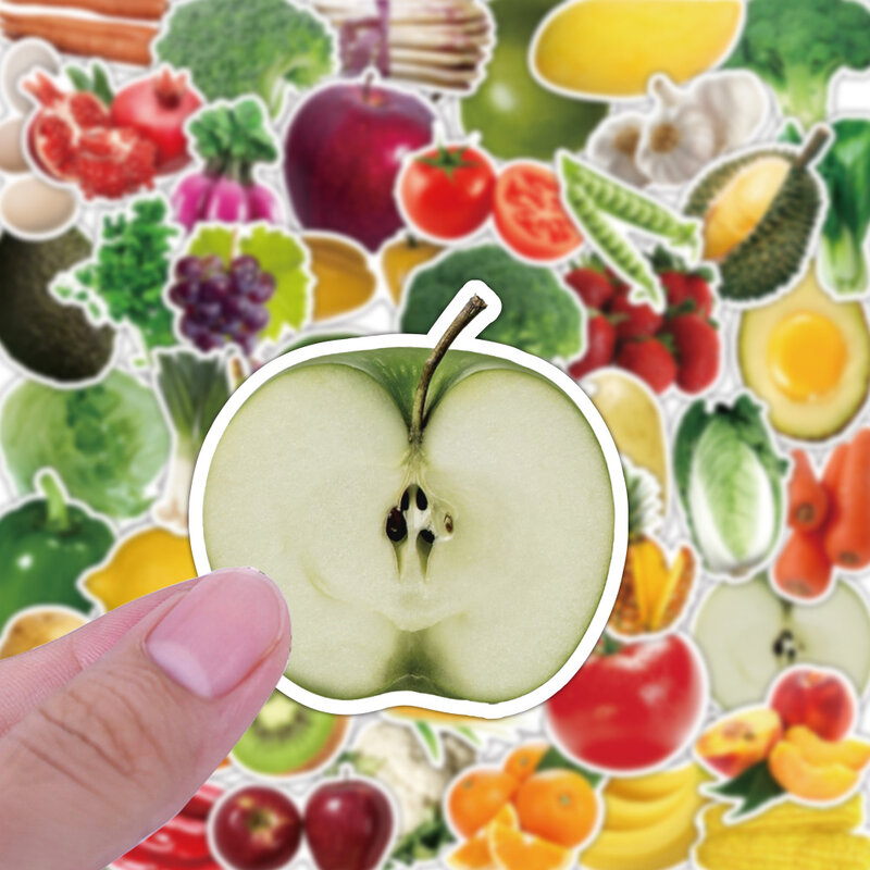 10/30/50PCS Mixed Fruit Vegetable Stickers Decoration Suitcase Scrapbooking Laptop Phone Stationery Cute Food Kid Toy Sticker
