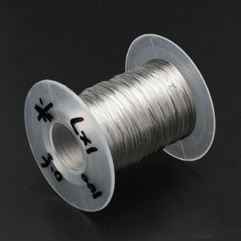 Cuerda de alambre de acero inoxidable de 100M, Cable de elevación de pesca suave con manguitos de aluminio de 30 piezas, 0,3mm/0,4mm/0,5mm, multiusos