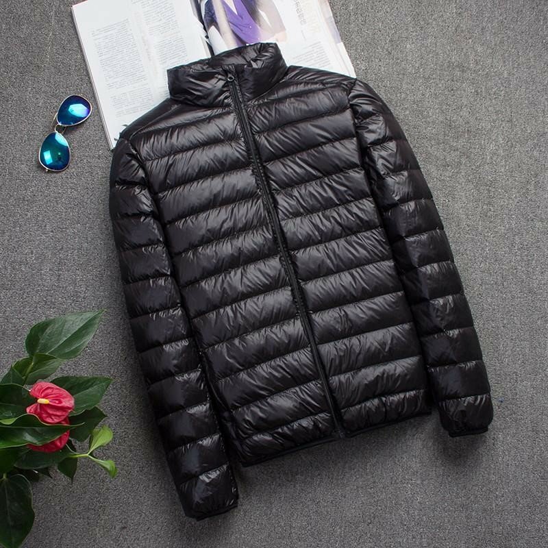 남성용 얇은 다운 재킷, 화이트 덕 다운 초경량 재킷, 따뜻한 코트, 휴대용 외투, 가을 및 겨울, 신상