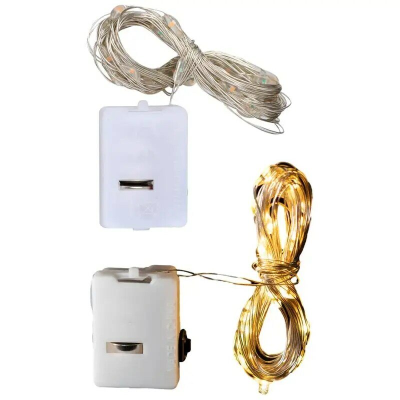 6 buah lampu LED tali kawat dioperasikan baterai lampu peri kawat tembaga untuk dekorasi pesta pernikahan teras lampu taman tahan air