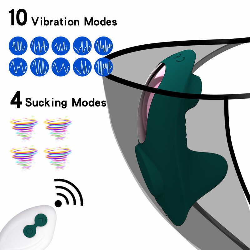 Vibrator penghisap klitoris kendali jarak jauh mainan seks untuk wanita Masturbator celana dalam seksi memakai G Spot Stimulator