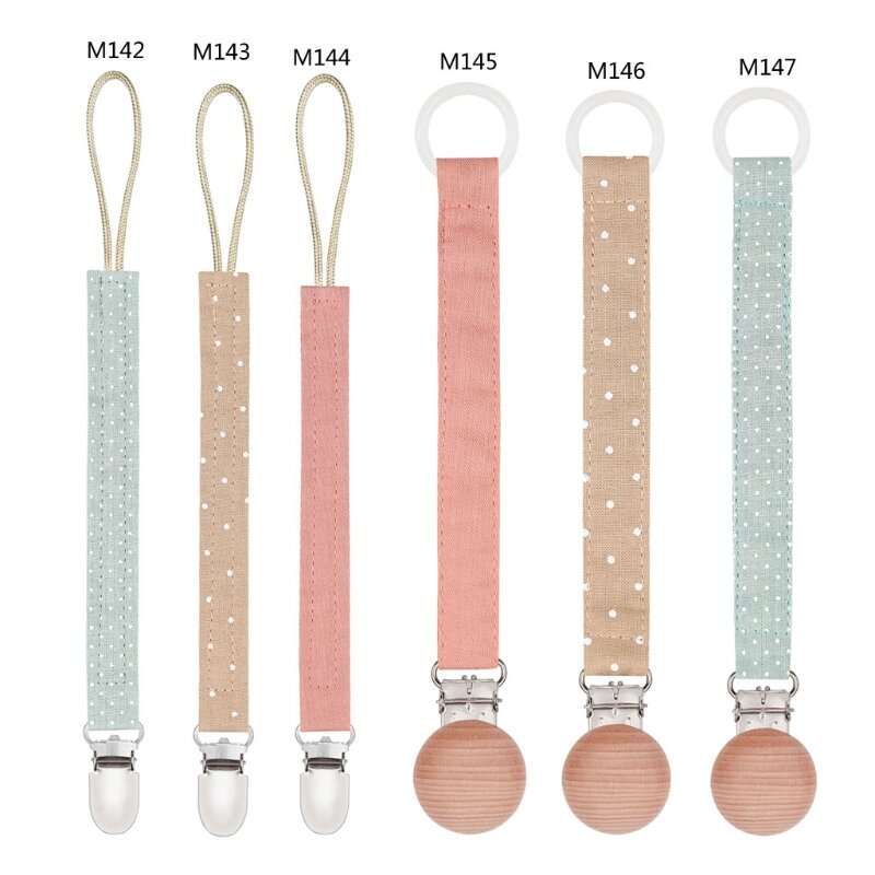 Porte-mamelon pratique en coton lin, Clip sucette pour bébé, chaîne en lin + métal, sangle laisse mamelon élégante,