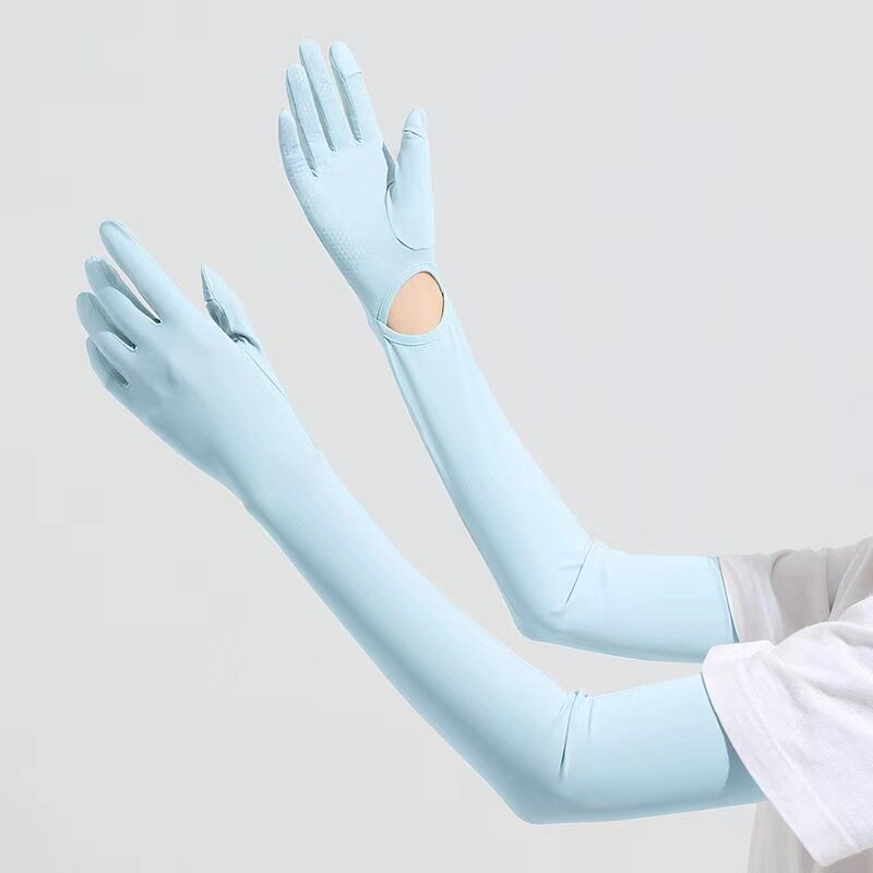 Długie rękawy z lodem przeciwsłonecznym damskie fajne uczucie lodowy jedwab oddychające rękawice profesjonalnego blokujący UV kolarstwo na świeżym powietrzu wszystko w jednym