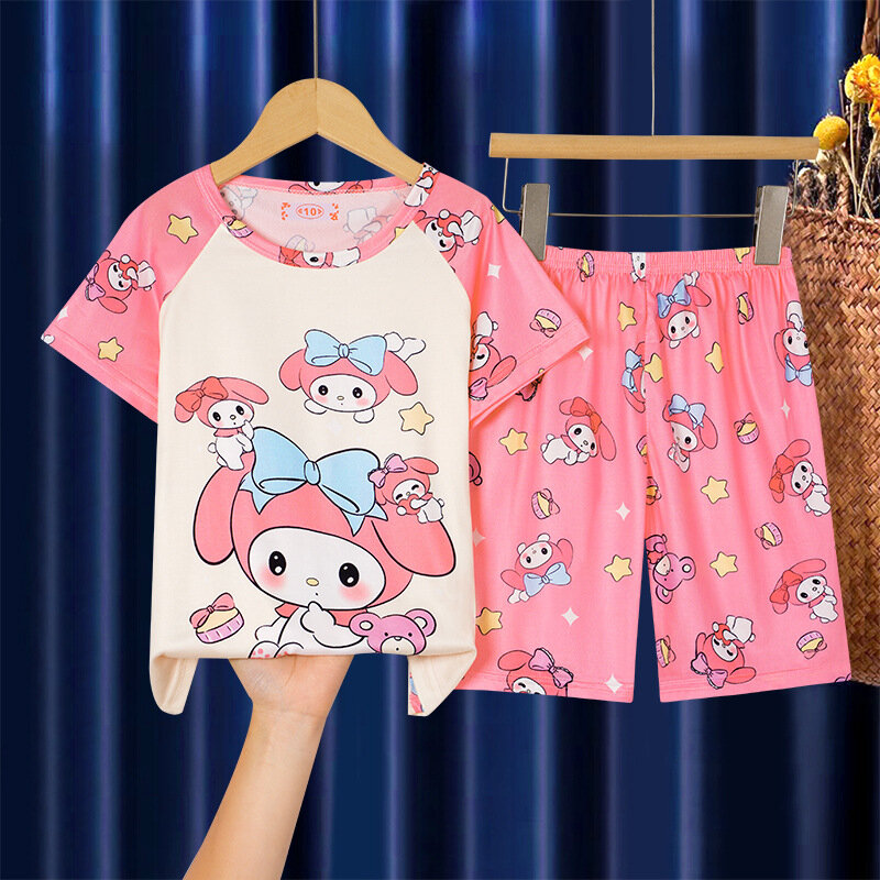 Letnia dziecięca piżama z krótkim rękawem dziewczynki Cartoon Old Boys Boys zestaw ubrania domowe piżama piżama szlafrok odzież matka dzieci