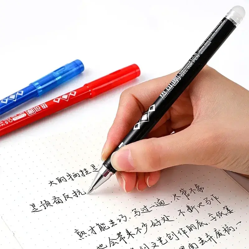 12pcs/set Large Capacity Creative Erasable Pen 0.5mm Multi-color Ink Writing Exam Neutral Pen School Office Stationery Supplies