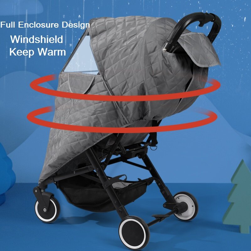 Universal Waterproof Winter Thicken RainCover Pushchairs Raincoat Full Cover Wind Dust Shield for Baby Stroller Accessories
