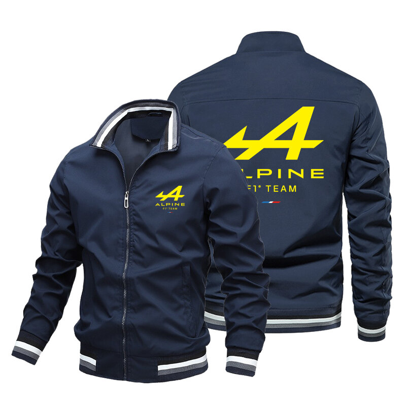 Alpine F1 jaket ritsleting tim baru pakaian olahraga Carsweater luar ruangan jaket Alpine pria saku kasual musim semi dan musim gugur