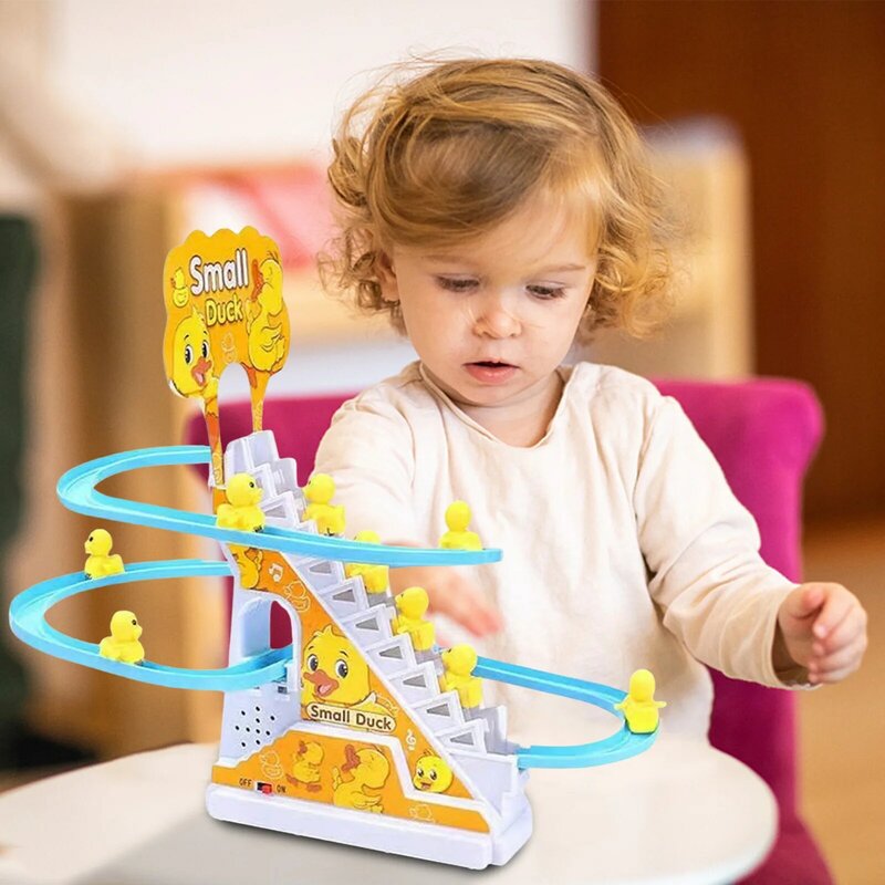 Juguete musical sensorial de pato para bebés de 0-6 6-12 y 18 meses, juguete Montessori de pista de montaña rusa para bebés de 1 a 3 años