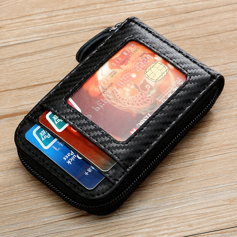 New Multi-Slot Multi-Function Large Capacity Carbon Fiber Organ Card Pocket Change Wallet