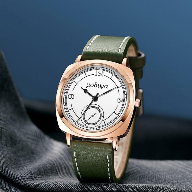 Heren Jurk Horloge Hoge Nauwkeurigheid Heren Quartz Horloge Met Verstelbare Faux Lederen Band Voor Dagelijkse Tijd-Check In Business Round