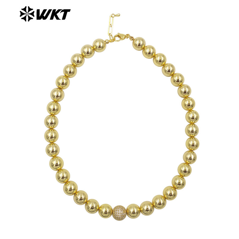18k ouro curto colar com um cz grânulos para as mulheres, clássico e requintado, festa de coquetel jóias, decorado, WT-JFN19