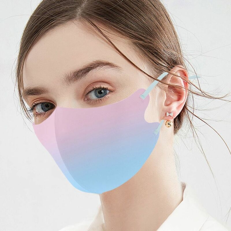 Farbverlauf UV-beständige Gesichts maske dünne Eis Seide Sonnenschutz maske UV Sonnenschutz Augenwinkel schutz