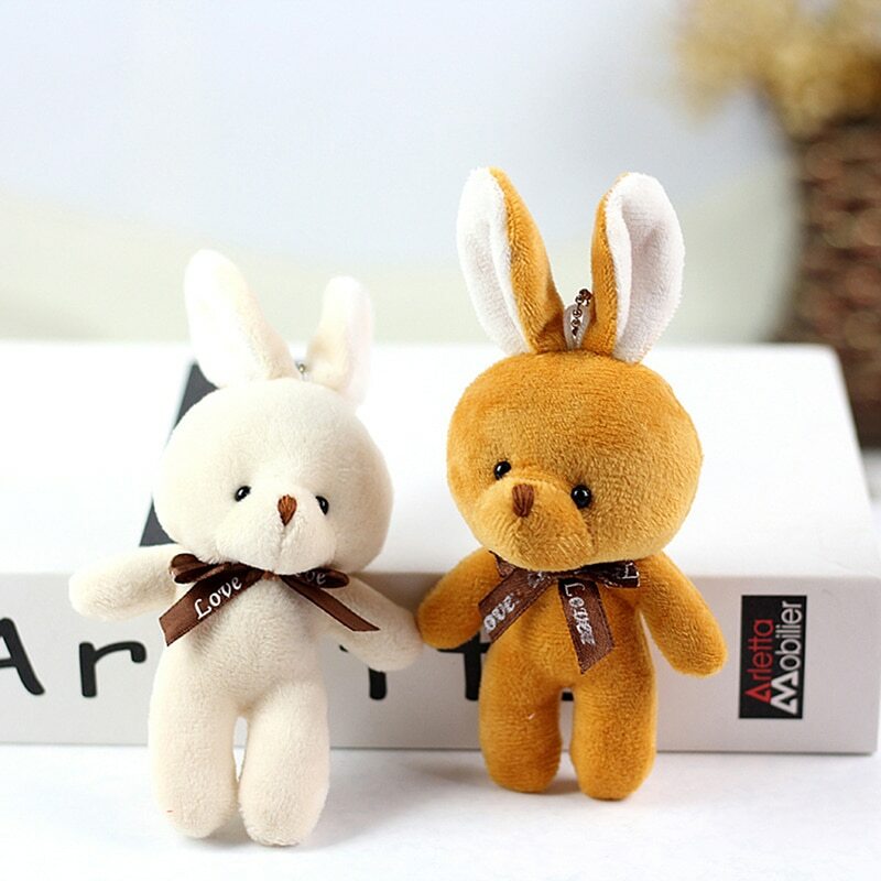 Pluszowe króliczki nowa śliczna mucha zabawka króliczek świąteczny prezent wypchane zwierzę lalka prezent świąteczny mała lalka-królik pluszowe zabawki