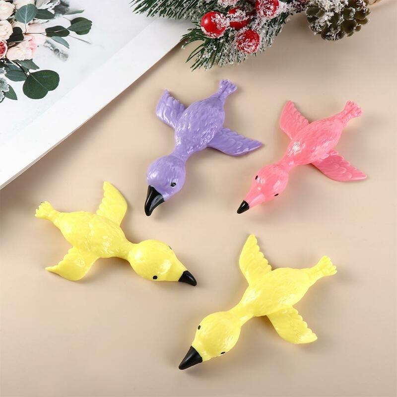 5pcs Elastic Launch Dinosaur Fun Tricky Launch Toy TPR Finger Ejection Toy Novelty Funny Launch Dinosaur Toys Toy for Kids
