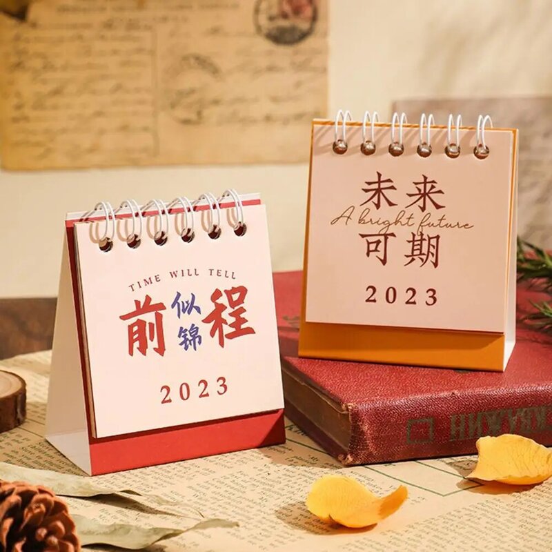 Durable Mini Desk Calendar Suitable for Recording Thickened 2023 Mini Stand Up Table Calendar  Paper 2023 Calendar for Office