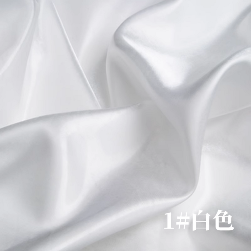 Tessuti Glitter Liquid Water-Satin Crystal Silicon Stitch Reflective Wide Weaving Dress Designer tessuto da cucito per metro bianco