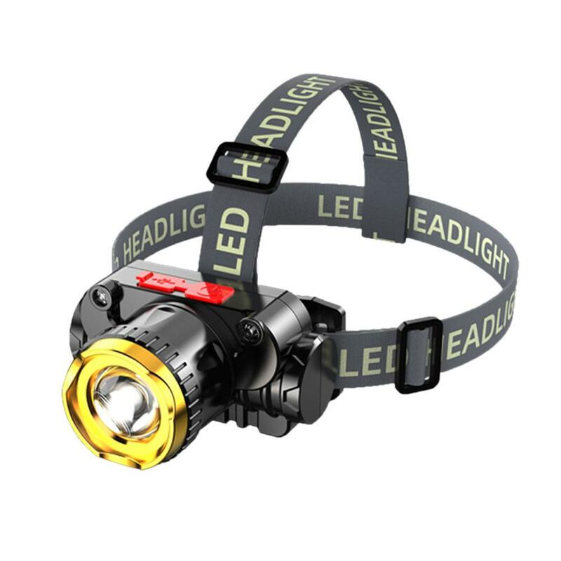 Led Headlights With Strong Light Rechargeable Zoom Flashlight Headworn Telephoto Night Is Fishing Miner's Super Lamp Bright L0z5