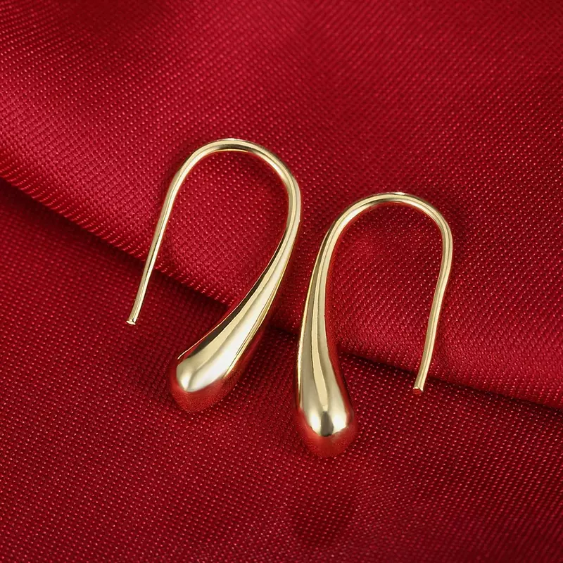 new hot sale 925 Sterling Silver Earring High Quality Fashion Woman Jewelry Water droplets Earrings hook Holiday Gifts