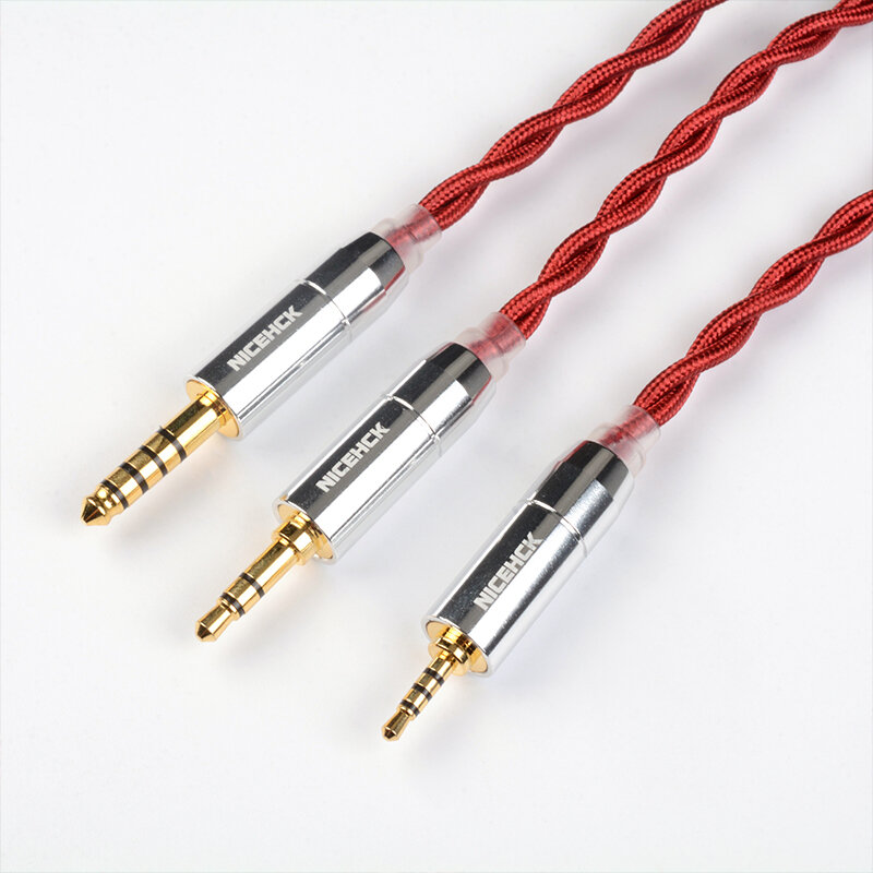 NICEHCK RedAg 4N kabel koaksial HiFi tembaga murni + konduktivitas tinggi 3.5/2.5/4.4mm MMCX/QDC/2Pin untuk nol LAN DB2