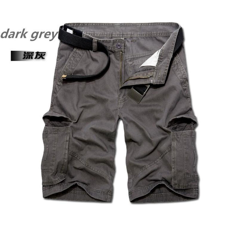 Summer Men's Fashion Overalls Cotton Casual Loose Multipocket Shorts Cargo Shorts Large Size