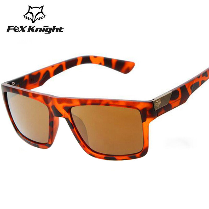 Occhiali da sole quadrati di marca uomo donna occhiali sportivi a specchio firmati UV400 Fox Knight accessori per occhiali da guida