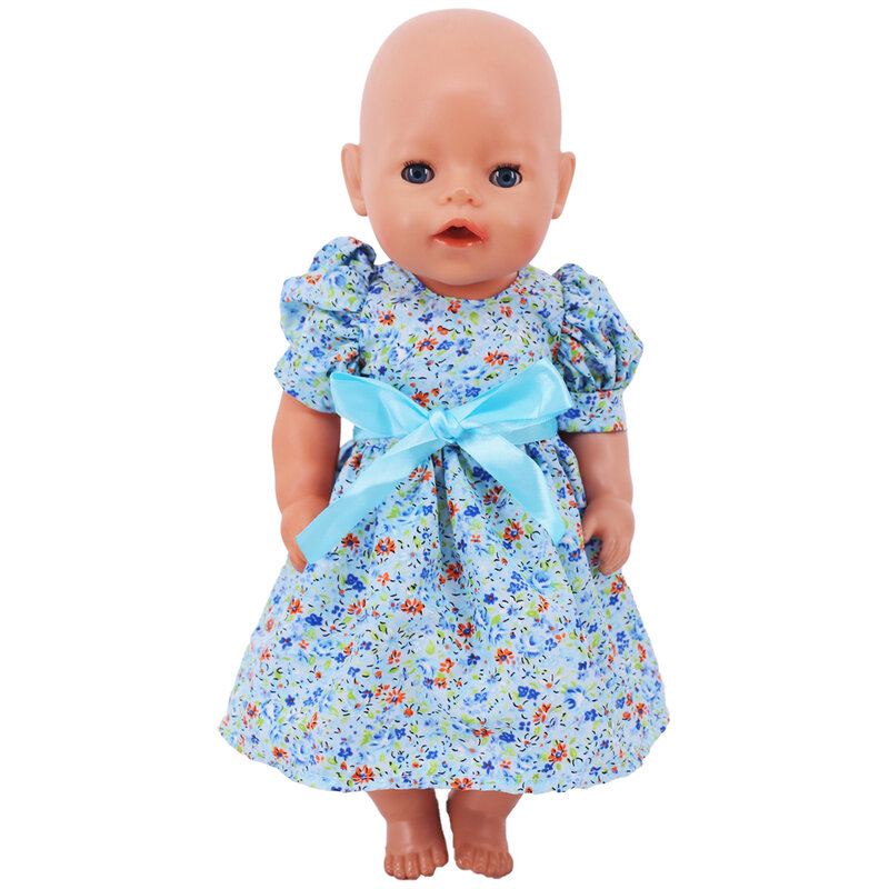 Accesorios de muñeca de la serie Azul, ropa de traje de baño, vestido de lazo de conejo para muñeca Rebirth de 43Cm, muñeca de bebé de 18 pulgadas, juguete DIY, regalos para niñas