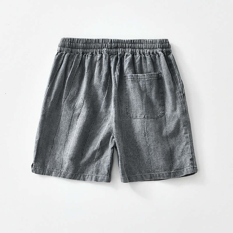 Pantalones cortos informales rectos Vintage para hombre, ropa con diseño de personalidad, cintura elástica con cordón, holgados, BL8231, novedad de verano 2024