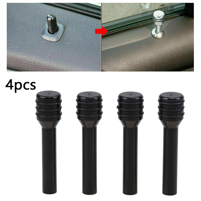 4 Stuks Aluminium Deur Vergrendeling Slotknop Pull Pins Cover Zilver/Zwart Auto Interieur Vervangende Onderdelen En Accessoires