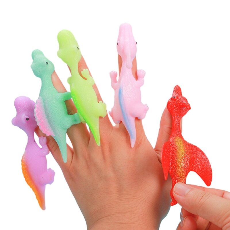 77HD – fronde dinosaure à doigt, jouet décompression pour cadeaux fête, carnaval pour garçons filles
