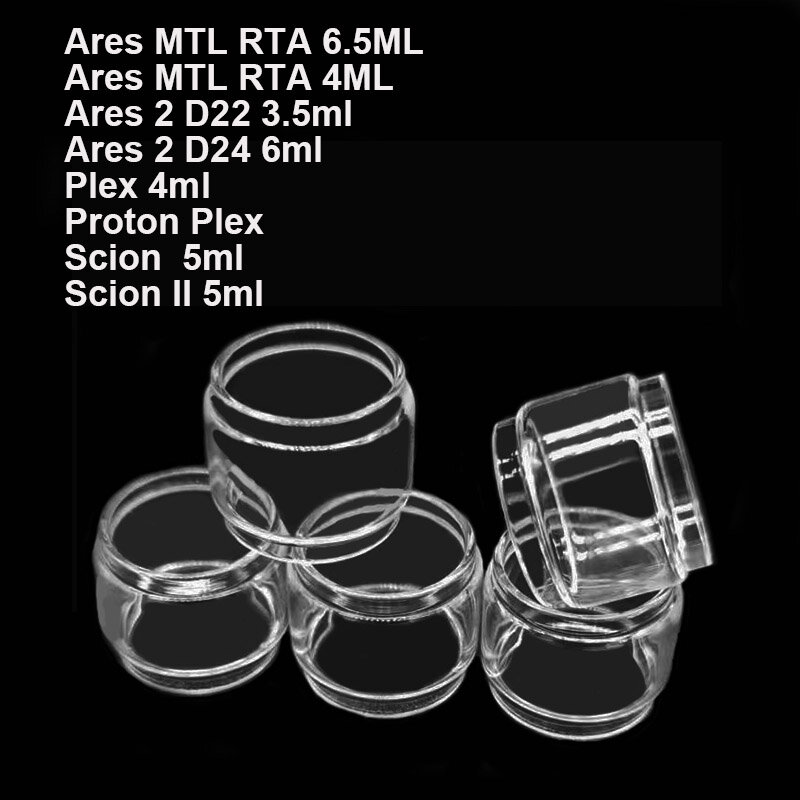 5ชิ้นถังแก้วบับเบิ้ลสำหรับ innokin Ares MTL RTA 4มล. 6.5มล. Ares 2 D22 3.5มล. Ares 2 D24 6มล. Scion 2โปรตอนกล่องแก้วใสเพล็กซ์