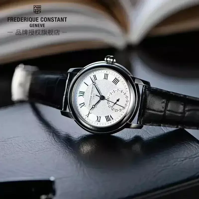 Reloj de lujo minimalista para hombre, cronógrafo de cuarzo con doble aguja, con correa de cuero, FC-710