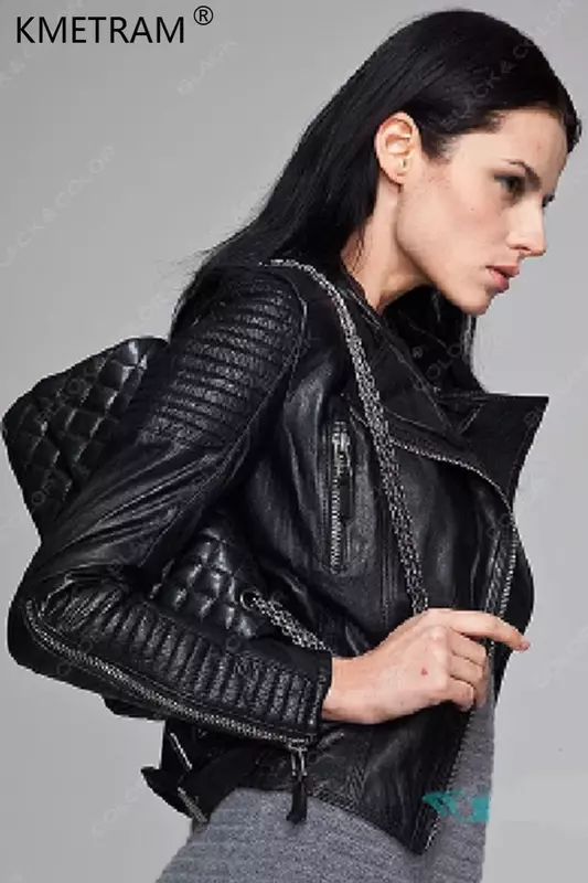 100% echte Schaffell mantel weibliche Echt lederjacke kurze schlanke Jacken für Damen bekleidung Oberbekleidung Jaqueta de Couro