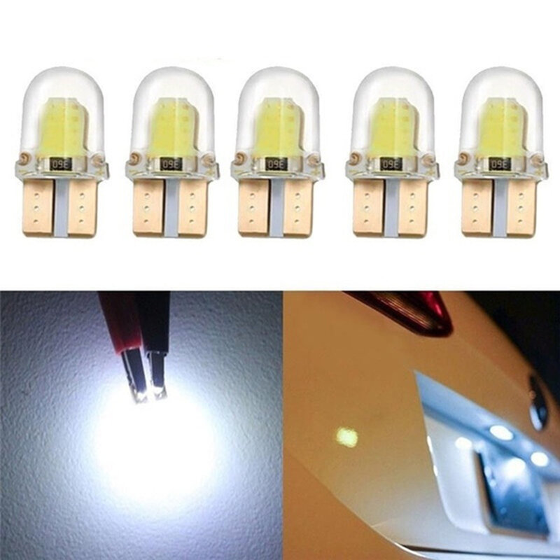 LED W5W T10 194 168 W5W COB 4SMD Led Parking Bulb Auto Wedge Clearance Lamp Canbus Silica Bright White License Light Bulbs