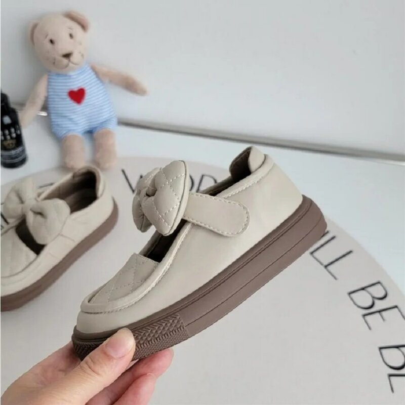Autumn 2024 New Children's Shoes Little Girls' Sweet Comfortable Princess Shoes European American Style Girls' Leather Shoes