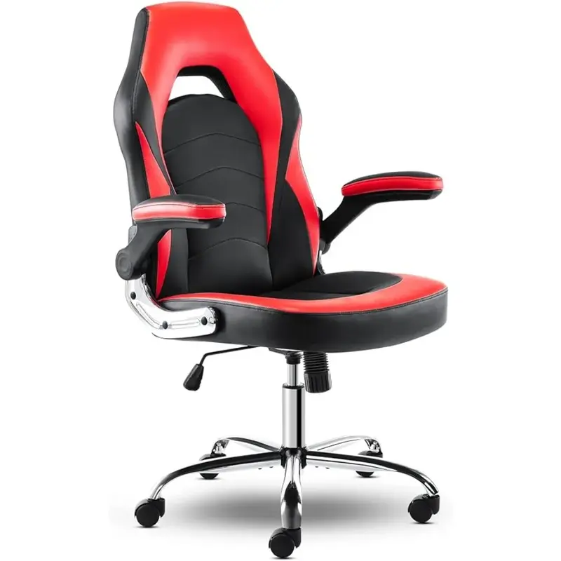 Ergonomischer Gaming-Bürostuhl-Executive-Computer tisch und Stuhl aus PU-Leder mit Klapp armlehnen und Lordos stütze